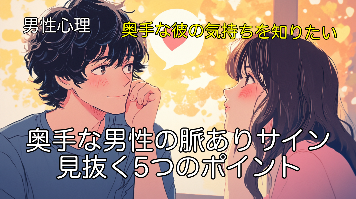 奥手な男性の脈ありサインを見抜く5つのポイント
