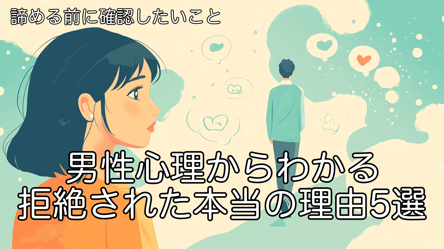 男性心理からわかる拒絶された本当の理由5選｜諦める前に確認したいこと