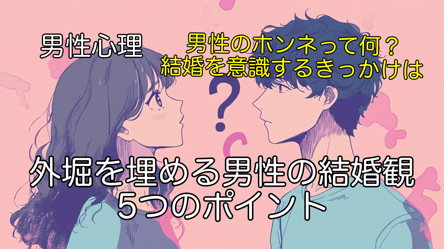 外堀を埋める男性の結婚観：絶対に知っておくべき5つのポイント