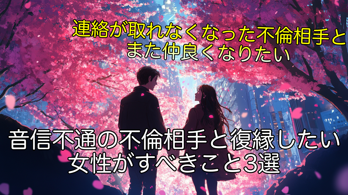 音信不通の不倫相手と復縁したい女性がすべきこと3選