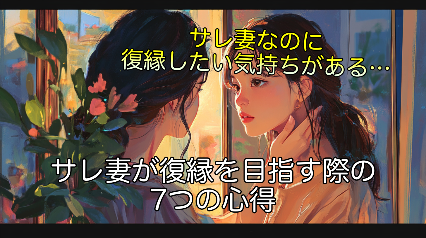 サレ妻が復縁を目指す際の7つの心得！夫婦関係修復のヒント