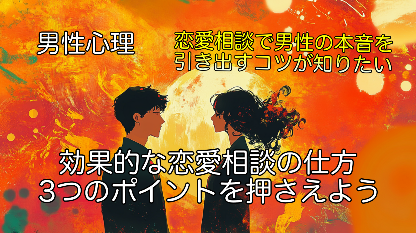 男性心理から学ぶ効果的な恋愛相談の仕方｜3つのポイントを押さえよう