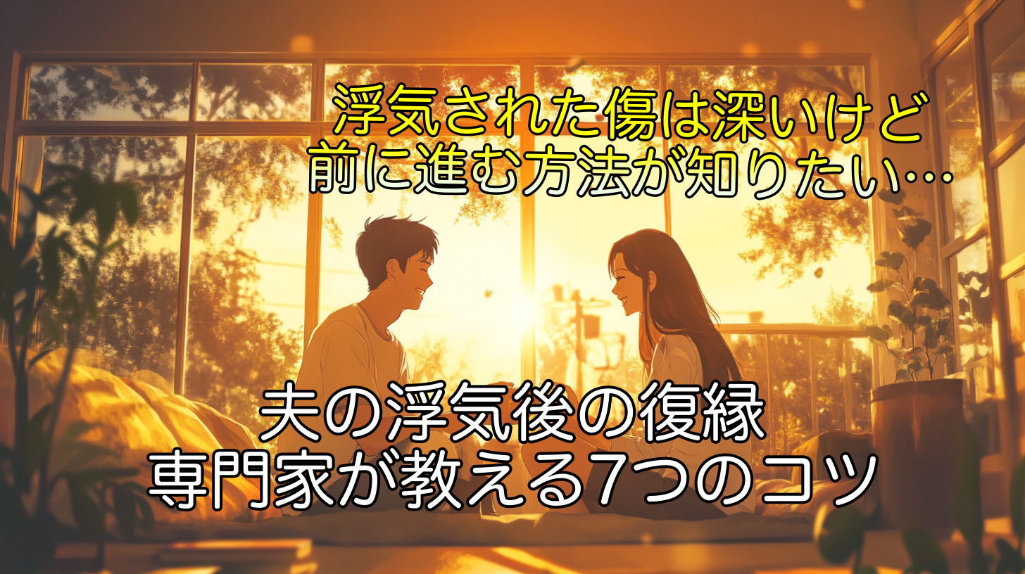 夫の浮気後の復縁！専門家が教える7つのコツ