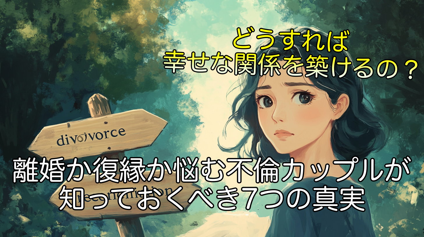離婚か復縁か悩む不倫カップルが知っておくべき7つの真実