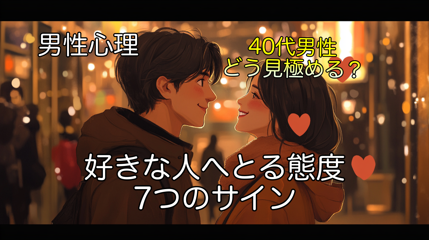 40代男性心理から見る好きな人へとる態度の7つのサイン
