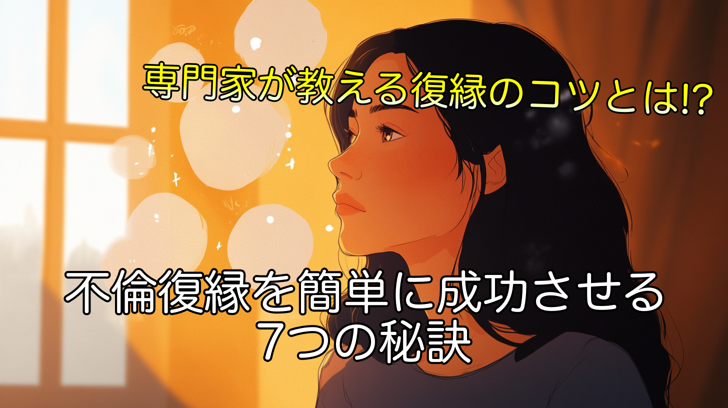 不倫復縁を簡単に成功させる7つの秘訣！ 専門家が教える復縁のコツ