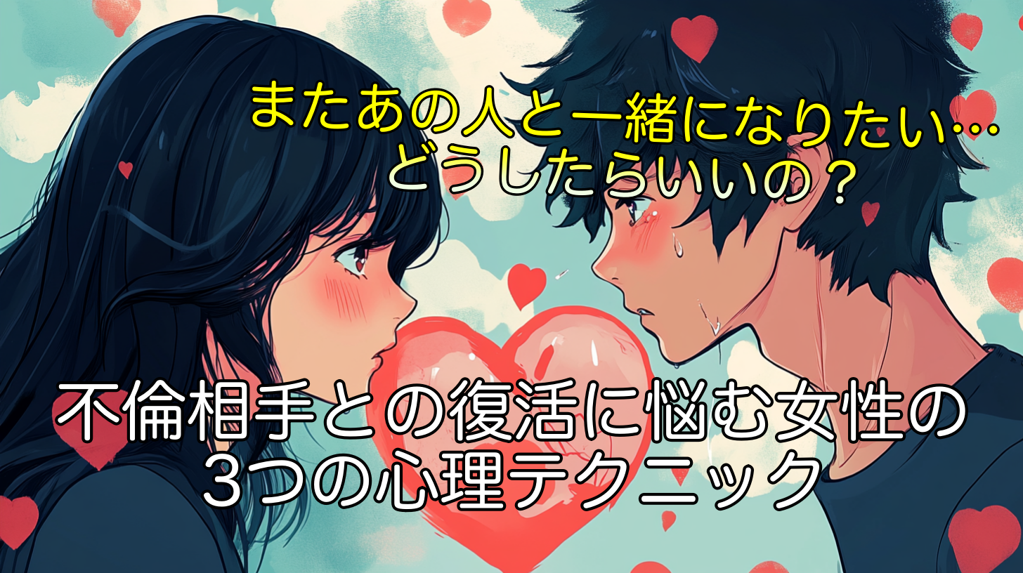 不倫相手との復活に悩む女性が知っておくべき3つの心理テクニック