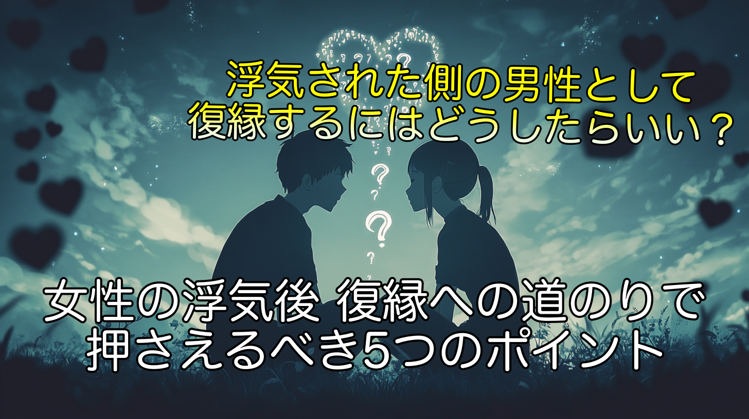 女性の浮気後 復縁への道のりで押さえるべき5つのポイント