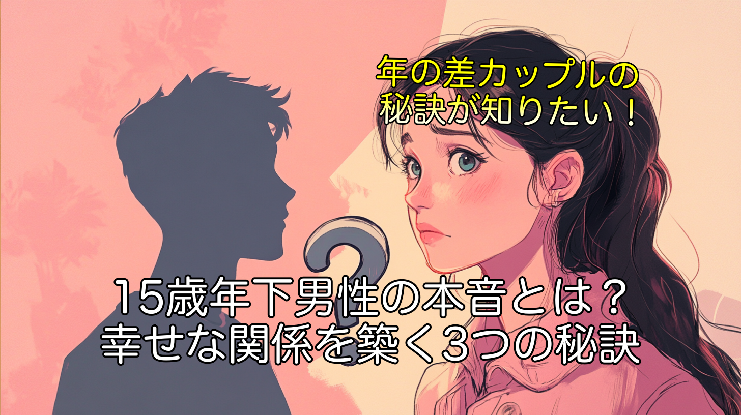 15歳年下男性の本音とは？年の差乗り越え幸せな関係を築く3つの秘訣