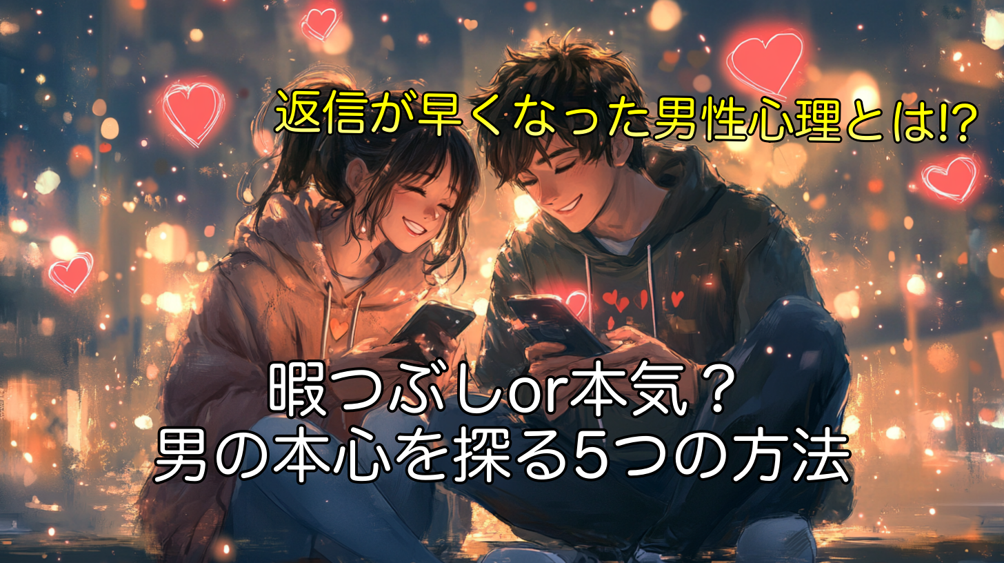 【返信が早くなった男性心理】暇つぶしor本気？男の本心を探る5つの方法