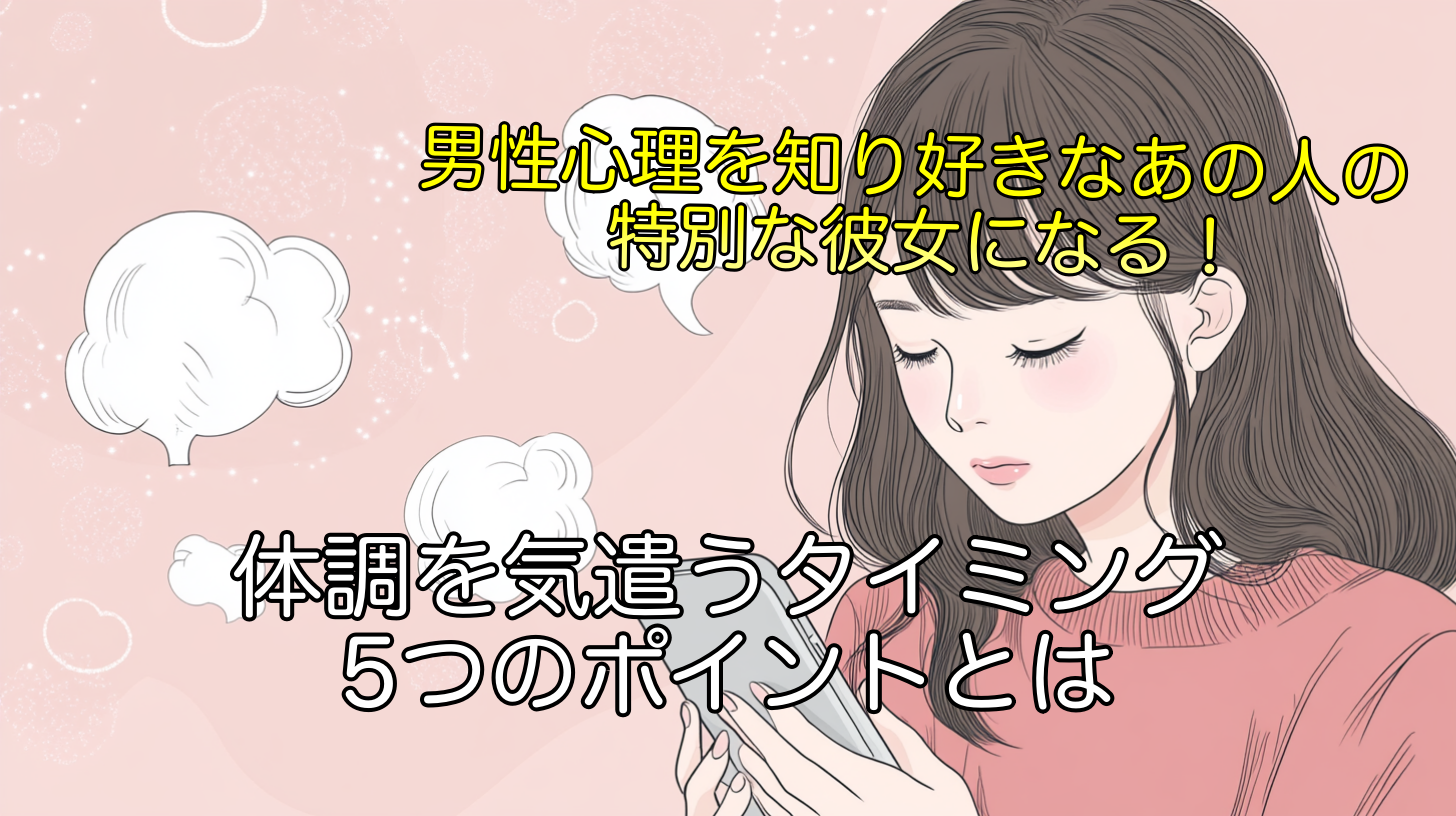 男性心理を知り好きなあの人の特別な彼女になる！体調を気遣うタイミング 5つのポイント