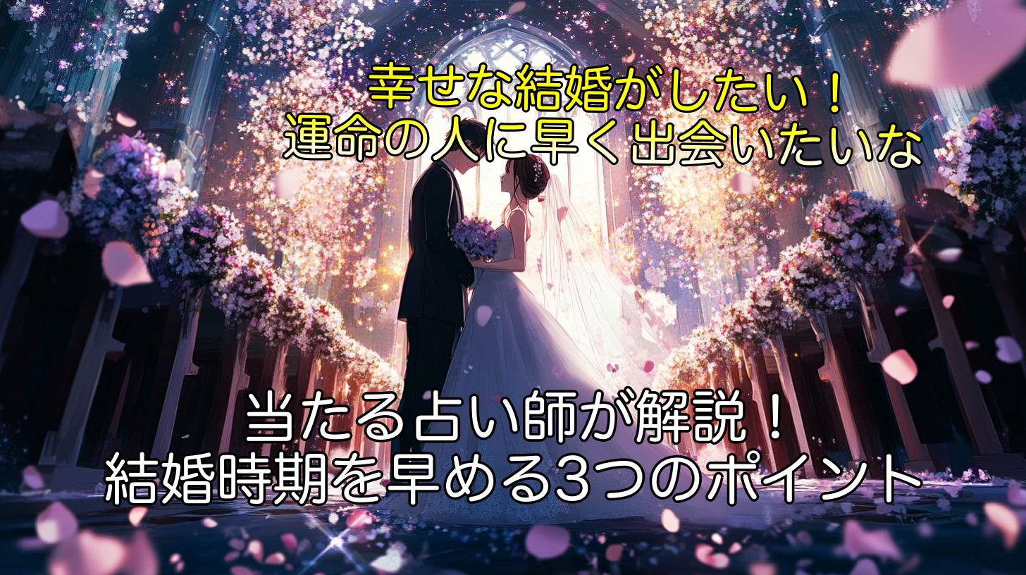 当たる占い師が解説！結婚時期を早める3つのポイント