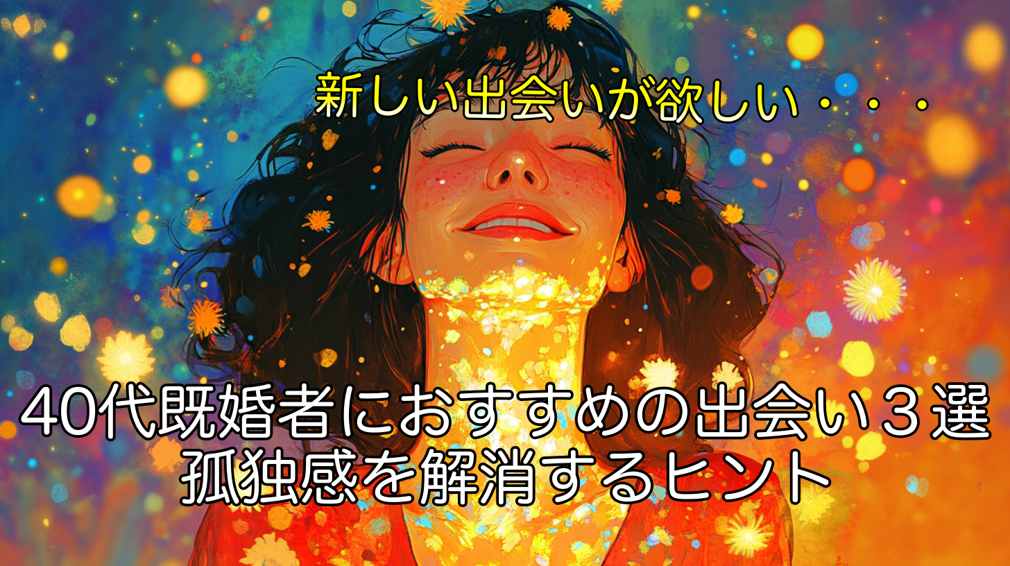 40代既婚者におすすめの出会いの方法 ３選！孤独感を解消するヒント