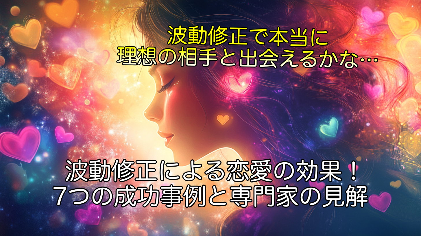 波動修正による恋愛の効果！7つの成功事例と専門家の見解