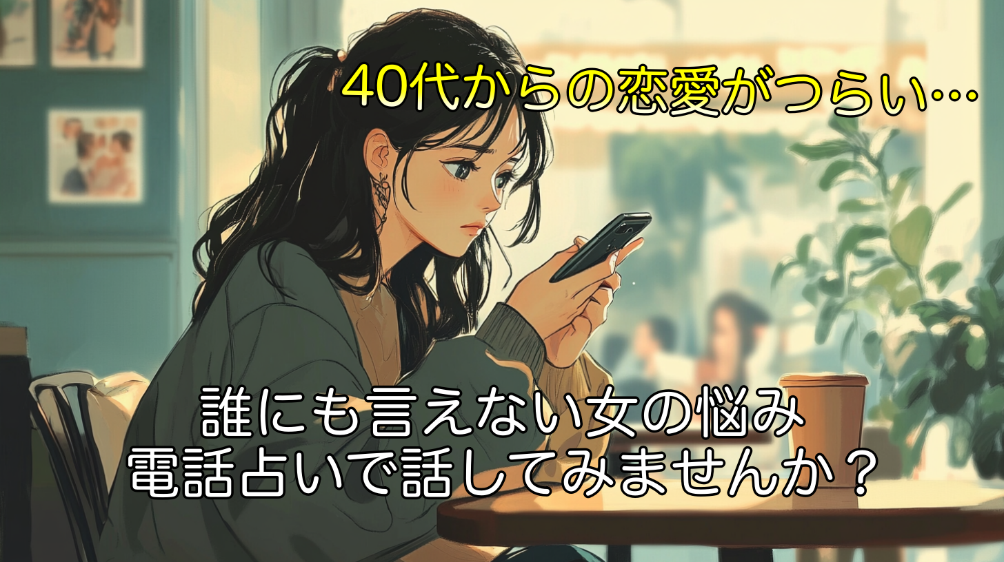 40代からの恋愛がつらい…誰にも言えない女の悩み、電話占いで話してみませんか？