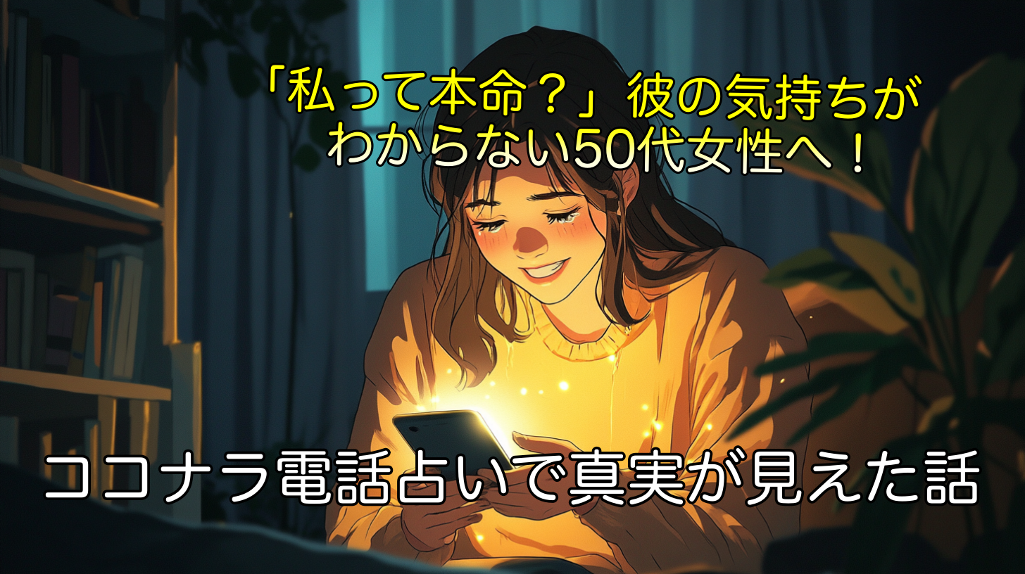 「私って本命？」彼の気持ちがわからない50代女性へ！ココナラ電話占いで真実が見えた話