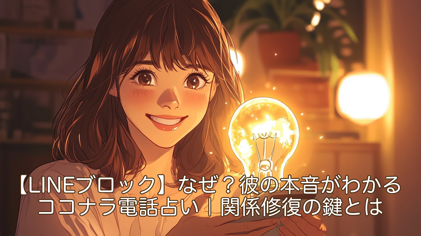 【LINEブロック】なぜ？彼の本音がわかるココナラ電話占い｜関係修復の鍵とは