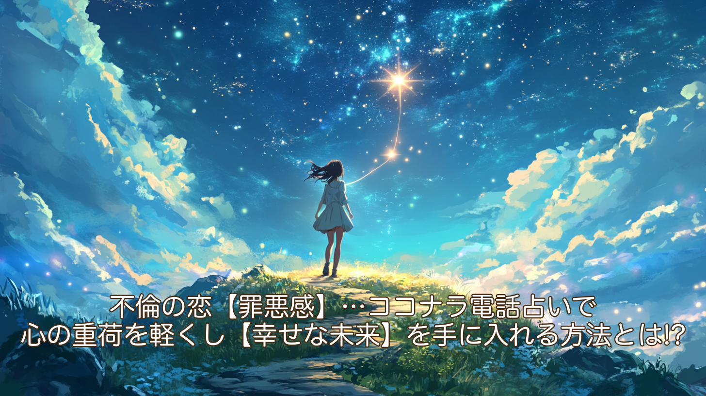 不倫の恋に【罪悪感】…ココナラ電話占いで心の重荷を軽くし【幸せな未来】を手に入れる方法とは!?