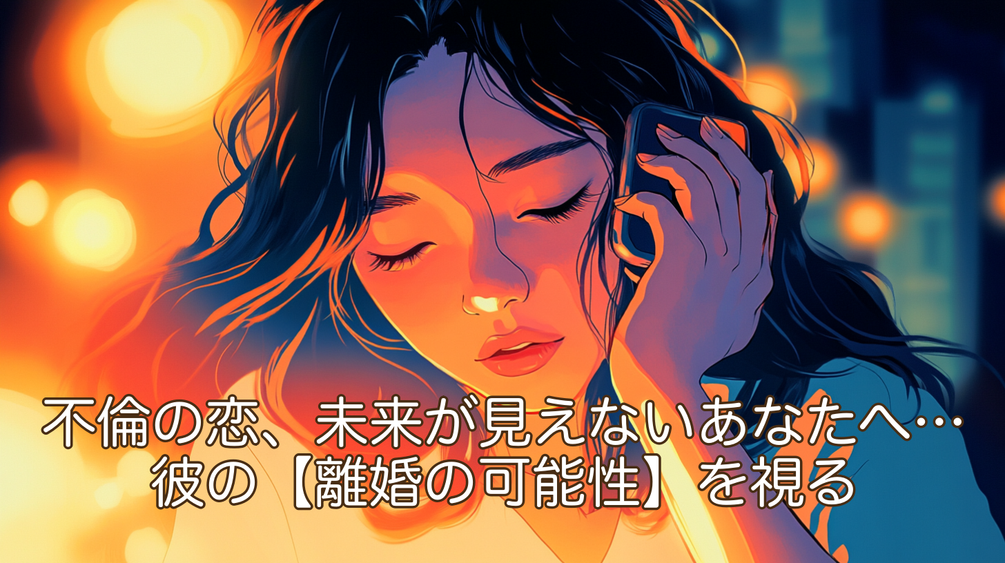 不倫の恋、未来が見えないあなたへ…ココナラ電話占いで彼の【離婚の可能性】を視る