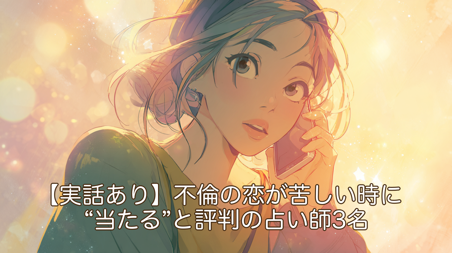 【実話あり】不倫の恋が苦しい時に“当たる”と評判の占い師3名｜ココナラ電話占いで心が救われた体験談