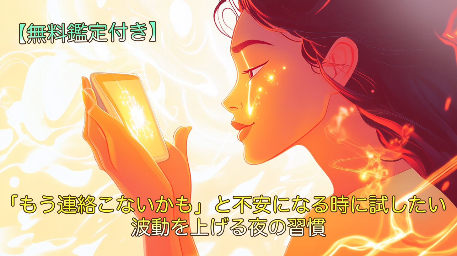 「もう連絡こないかも」と不安になる時に試したい、波動を上げる夜の習慣