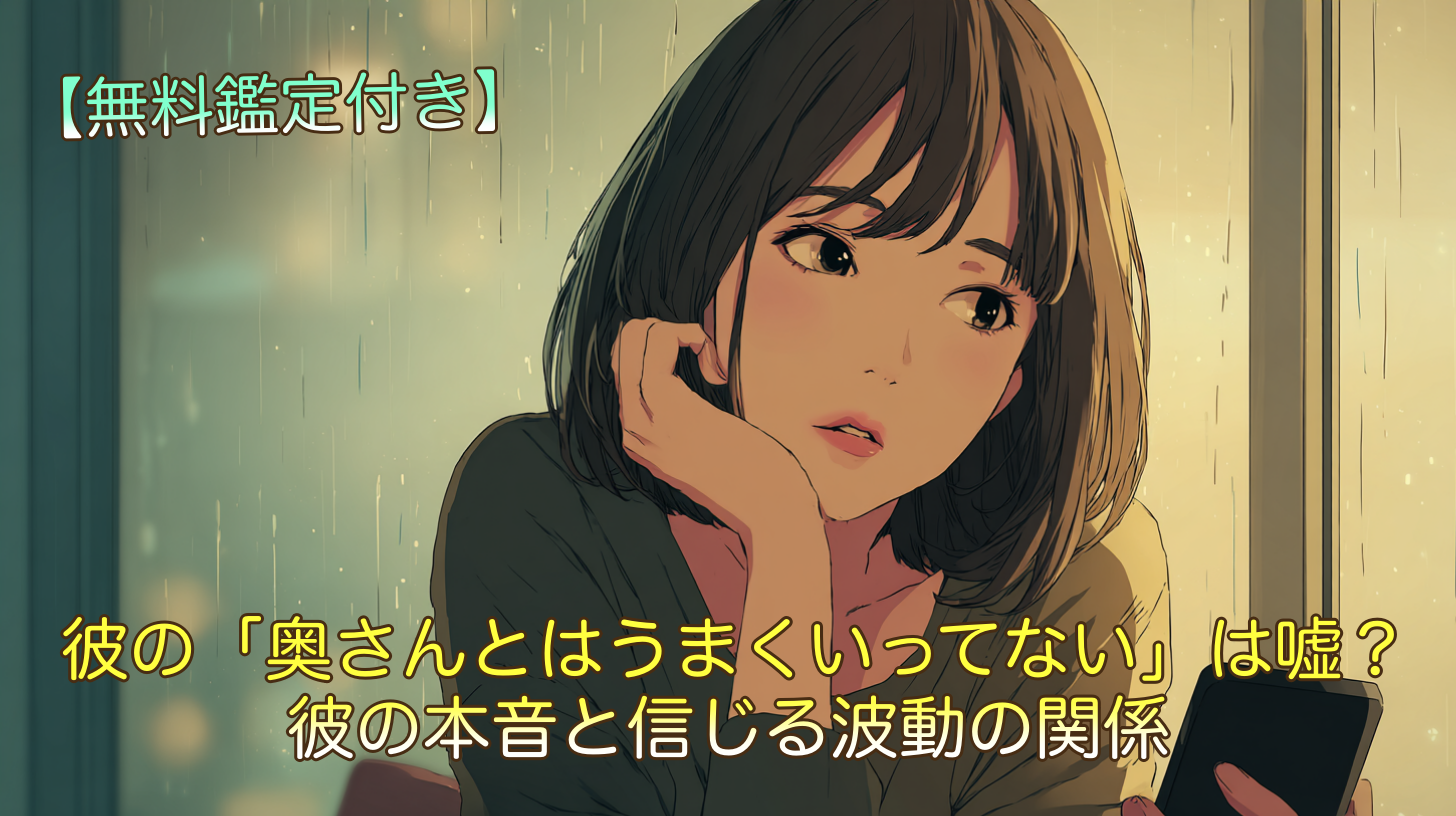 彼の「奥さんとはうまくいってない」は嘘ではない？彼の本音と信じる波動の関係