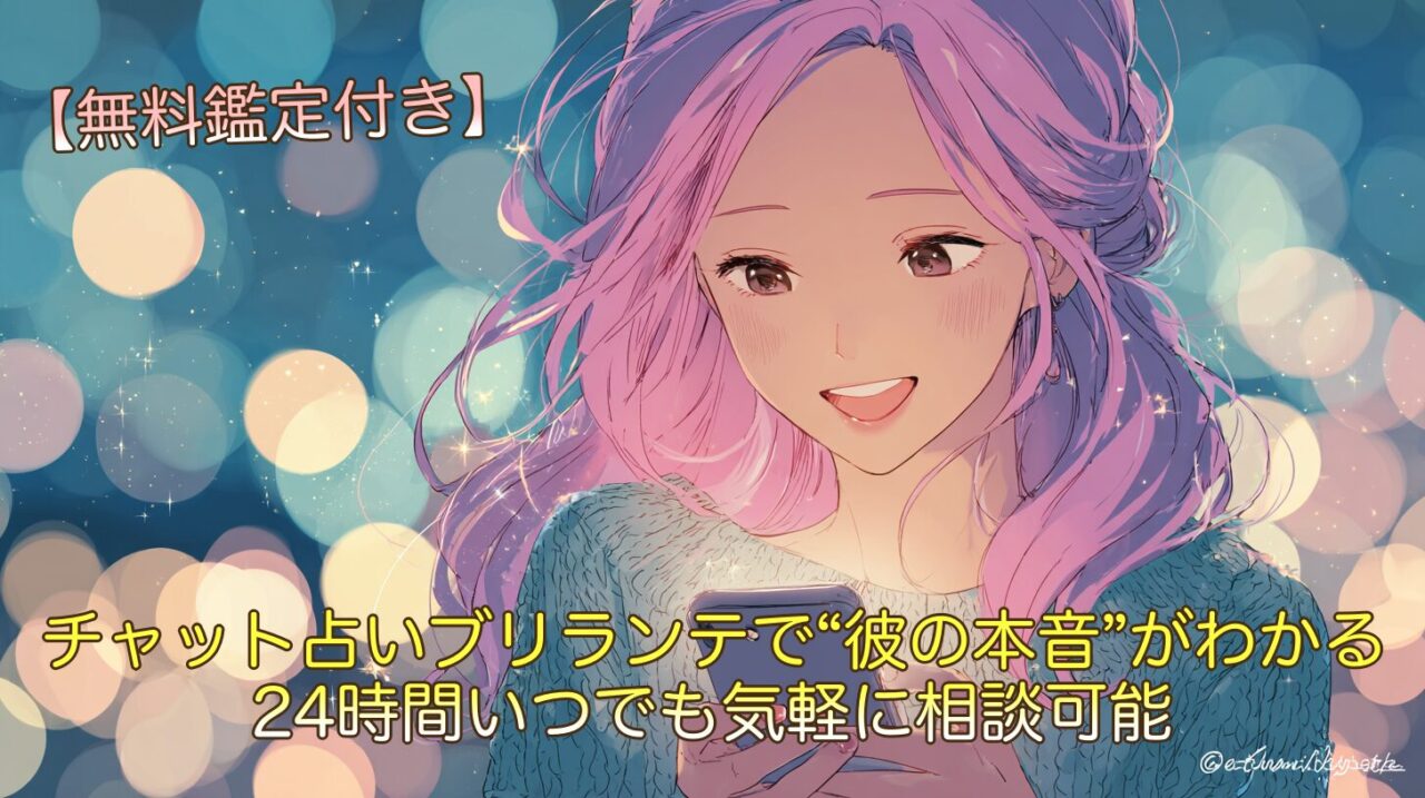 【電話,対面が苦手でもOK】チャット占いブリランテで“彼の本音”がわかる｜24時間いつでも気軽に相談できる