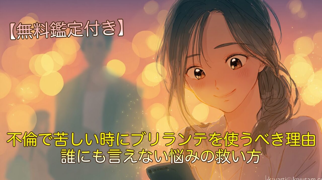 不倫で苦しい時にブリランテを使うべき理由｜誰にも言えない悩みの救い方【現役チャット占い師が語る】